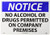 NMC N165RC OSHA Sign Legend NOTICE - NO ALCOHOL OR DRUGS PERMITTED ON COMPANY PREMISES 20 Length x 14 Height Rigid Plastic BlackBlue on White