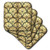 3dRose CST_212492_3 Art Deco Design Gold & Black Ceramic Tile Coasters, (Set of 4)