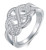 BORUO 925 Sterling Silver Ring Celtic Knot Cubic Zirconia CZ Wedding Band Stackable Ring Size 9