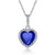 925 Sterling Silver Pendant Necklace September Birthstone Necklace Blue Created Sapphire Love Heart Necklace