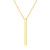Vertical Bar Necklace 18K Gold Plated Sterling Silver Y Style Simple Fashion Pendant Necklace Rolo Chain 18