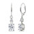 Sterling Silver Cubic Zirconia 8x6mm Oval Dangle Leverback Earrings