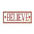 Stupell Industries Believe Sign Red Christmas Holiday Word Design Wall Plaque 7 x 17 Multi-Color