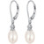 Pearl Dangle Earrings Sterling Silver 8mm Pearl Drop EarringsWomen Dangle Pearl Earrings White Tear Drop Pearl Earrings Freshwater Cultured Shell Pearl Earrings Cubic Zirconia Dangle Drop Earrings