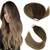 YoungSee Tape in Extensions Balayage Dark Brown to Golden Brown with Blonde Seamless Balayage Tape in Hair Extensions Human Hair 14inch 10pcs 25gram
