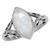 Silvershake 14X7mm Natural Marquise Shape Moonstone 925 Sterling Silver Filigree Solitaire Ring Size 7_5