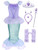 AmzBarley Mermaid Dress for Girls Birthday Outfit Princess Costume Theme Party Fancy Dress Up Kids Sequins School Show Performance Clothes with Accessories Size 86-7Years