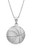 Honolulu Jewelry Company Sterling Silver Basketball Necklace Pendant with 18 Box Chain