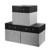 Awekris Foldable Storage Bins Sturdy Fabric Storage Basket Cube with 3-Pack 13x13 inch with Handles for Organizing Shelf Nursery Home Closet Black and Grey