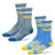 For Bare Feet Mens NCAA 2-Pack-4 Stripe Deuce Crew Socks UCLA Bruins-2 Pack-Team Color  and  Grey Medium 5-10