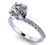 NaNa Silver 8_0mm 2ct Round Cut Zirconia Solitaire Engagement Ring-Platinum Plated-Size 7_5