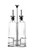Glass Cruets/Oil & Vinegar Dispensers with Portable Caddy Stand - 3 Piece Set - 12 oz