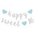 Happy Sweet 16 Banner 16th Birthday Party Sign Decoration Bunting - Glitter Silver