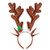 Christmas Reindeer Antler Headband Xmas Deer Antler Ears Headpiece Women Cute Elk Fawn Horn Hair Hoop Hair Band Hairband Holiday Party Decoration Cosplay Costume Handmade Hair Accessories Coffee