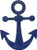 Little Love by NoJo Separates Collection Anchor Shaped Wall Art, Navy