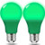 A19 LED Green Light Bulbs 5Watts 40w Equivalent E26 Base for Wedding Halloween Christmas Party Bar Mood Ambiance Decor 2 Pack
