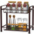 Spice Rack GSlife Kitchen 2 Tier Spice Rack Countertop Metal Seasoning organizer Standing Rack Storage Shelf for Kitchen Cabinet Pantry Bathroom Office Bronze