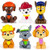 Kids Paw Patrol Mini Figures Set of 6 - Rocky, Zuma, Skye, Rubble, Marshall & Chase