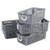 Neadas Medium Gray Plastic Storage Basket with White Rings on Both Sides 6 Packs