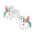 AUBE JEWELRY Hypoallergenic 925 Sterling Silver Flying Unicorn Stud Earrings Adorned with Crystal with Silicone Coated Push Backs for Girls and Women AUBE JEWELRY Hypoallergenic 925 Sterling Silver Flying Unicorn Stud Earrings Adorned with Crystal with Silicone Coated Push Backs for Girls and Women
