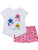 Pinkfong Baby Shark Toddler Girls French TerryFrench Terry T-Shirt Shorts Set PinkWhite 2T