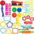 Oun Nana Playdough Tools Set for Kids32 PCS Play Dough Tools Kit - Molds Rollers Extruder Cutter Scissor Random Color