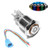Monrand 19mm Latching Push Button Switch12V DC ONOff Self-Locking Latching Push Button Switch Waterproof LED Light Toggle Switches with Wire Socket Plug 34 Mounting HoleGreen Light