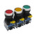 Taiss / 3pcs 22mm 10A 440V 1NO 1NC DPST Red Yellow Green Momentary Push Button Switch Pushbutton Switches (Warranty 3 years) LA38-11BNRYG