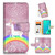 for Samsung Note 20 Ultra Galaxy Note 20 Ultra Designed Flip Wallet Phone Case Cover A21940 Rainbow Unicorn Horse 21940