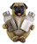 Peppery Pug Salt and Pepper Shaker Holder (Shakers Included)