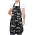 Adult Size Adjustable Bib Black and White Dinosaur Skeleton Apron Extra Long Ties with Tool Pockets for Gifts-Home Kitchen Baking