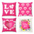 JUMPING METERS Valentines Day Pillow Covers 18x18 Inch Valentines Day Decorations for The Home Pink Holiday Pillows Farmhouse Decorative Throw Pillow Covers for Valentines Day Decor