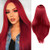 WIGER Red Wig Long Straight Hair Wigs Middle Part Natural Heat Resistant Synthetic Fiber Party Cosplay Costume Full Wigs for Women Girls