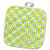 3D Rose Cross Pattern Lime Green and Turquoise Pot Holder, 8 x 8