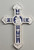 Della Robbia Madonna and Child White Blue 9 inch Decorative Wall Cross
