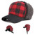 HunterBee Winter Trapper Baseball Cap Hat Thick Sherpa Earflaps Buffalo Plaid fold Sherpa Earflaps Warm