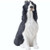 Sandicast Small Size Black and White Springer Spaniel Sculpture, Sitting