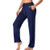 Envlon Womens Casual Yoga Pants with Pockets Comfy Lounge Pants Drawstring Lightweight Soft Sweatpants Navy-Blue