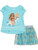 Disney Moana Little Girls Short Sleeve T-Shirt and Skirt Set Aqua 6X