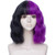 Max Beauty Two Tone Ombre Long Curly Short Straight Wig with Bangs Party Halloween Wig  Free Cap 13_8 Black Purple 2