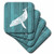3dRose Humpback Whale Stencil in Faded White Paint Over Teal- Not Real Wood - Soft Coasters, Set of 8 (CST_220427_2)