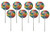Whirly Pop Lollipop Rainbow Swirl 1_5oz  3 inch Diameter Lollipop  8 Pack By CandyKorner
