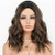 Kryssma Brown Wig with Middle Parting Ombre Synthetic Wigs with Dark Root Short Wavy Bob Wigs Heat Resistant