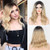 Ombre Short Blonde Wig with Side Part Short Bob Wavy Synthetic Wigs for Women Blonde Ombre Wig with Dark Roots