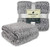 PAVILIA Plush Sherpa Throw Blanket for Couch Sofa  Fluffy Microfiber Fleece Throw  Soft Fuzzy Cozy Shaggy Lightweight  Solid Heather Grey Blanket  50 x 60 Inches