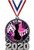 Crown Awards Dance Belly Dancing Medals - 3 Silver Double Action 2020 Dance Belly Dancing Medal Award Includes Red White and Blue Neck Ribbon 1 Pack Prime