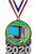 Crown Awards Computer Medals - 3 Silver Double Action 2020 Computer Medal Award Includes Red White and Blue Neck Ribbon 1 Pack Prime