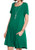 JollieLovin Womens Pockets Casual Swing Loose T-Shirt Dress Deep Green 2X