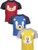 SEGA Sonic The Hedgehog Knuckles Tails Big Boys 3 Pack T-Shirt RedBlueYellow 7-8