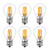 S11 LED Bulb Filament Mini Globe Light Bulbs 4W Equivalent to 40 Watt Incandescent - E17 Intermediate Base 2700K Warm White for Cabinet Closet Desk Lamp - 6Pack